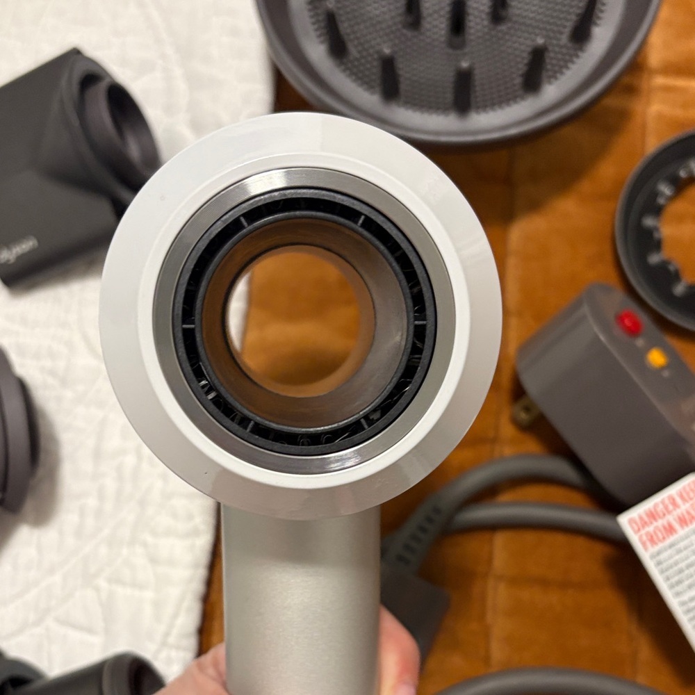 Dyson Silver and Gray Hair Dryer with Attachments - Picture 6 of 7